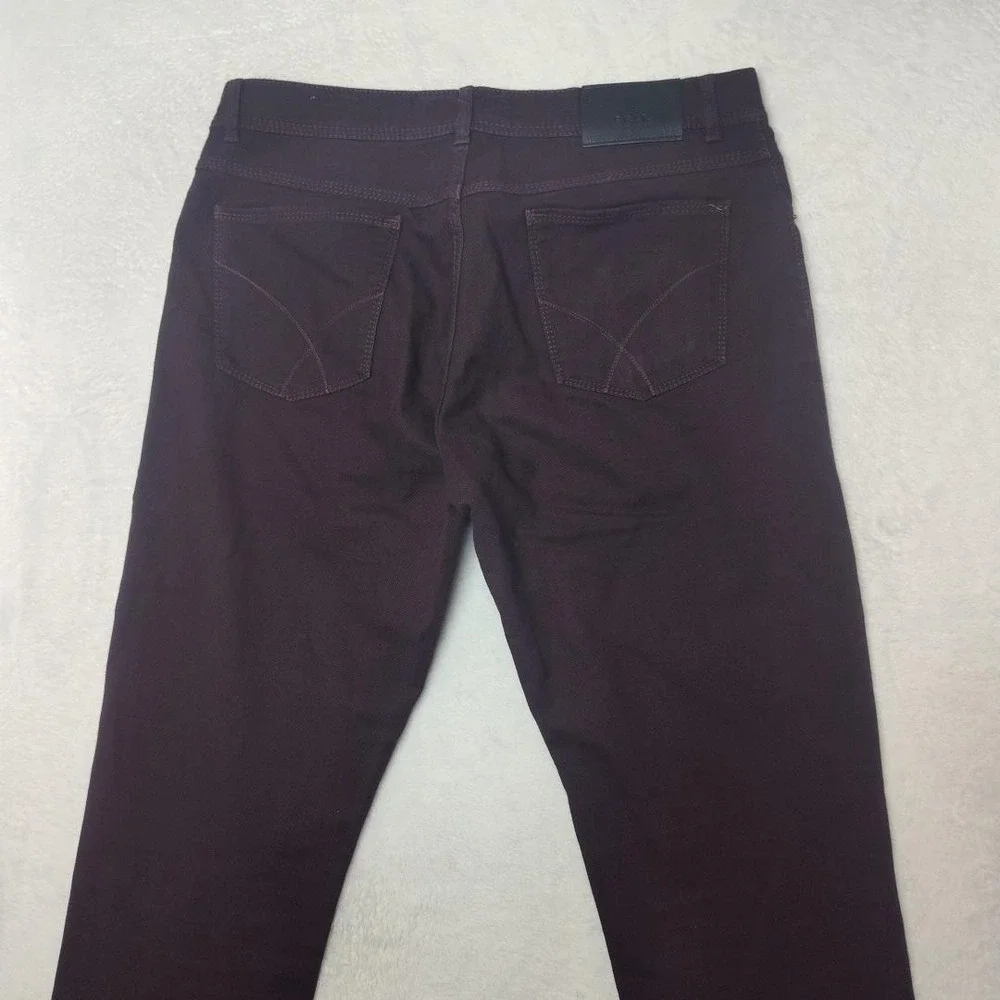 BRAX Jeans Mens 33x34 Purple Cooper Straight Dark‎ Wash Stretch Logo 5 Pocket